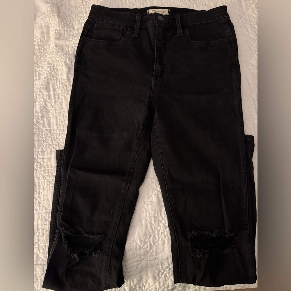 Madewell Black Distressed Ankle Jeans